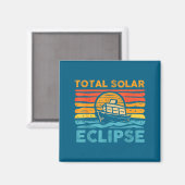 Aimant Éclipse solaire totale mignonne Rétro Éclipse (Recto/Verso)