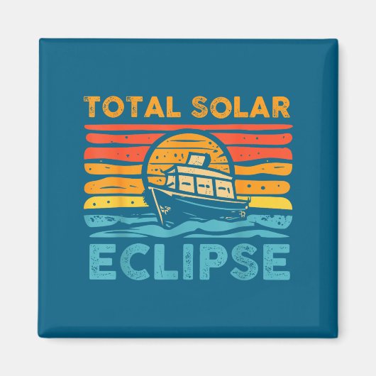 Aimant Éclipse solaire totale mignonne Rétro Éclipse (Devant)