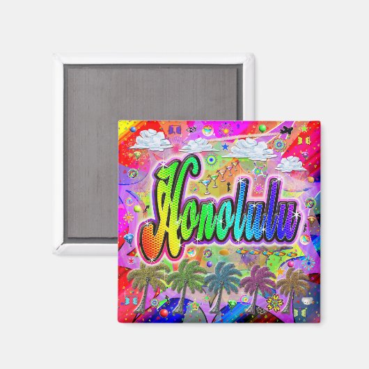 Aimant École à thème Honolulu Vista Express (Recto/Verso)