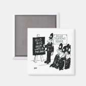 Aimant École de formation de la police. Illustration drôl (Recto/Verso)