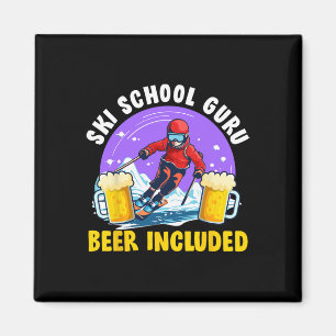 Aimant École de ski Après-ski Guru Bière incluse drôle de