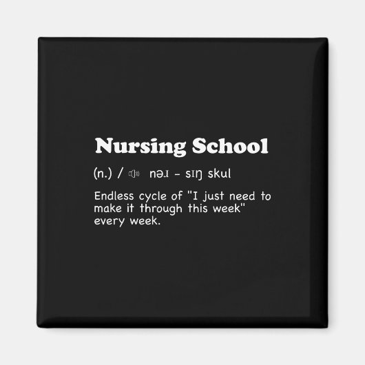 Aimant École de soins infirmiers - Définition amusante (Devant)
