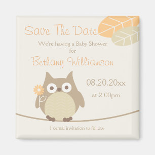 Aimant Économies de baby shower de hibou le genre de