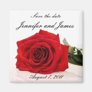 Aimant Économies de rose rouge l'aimant de date