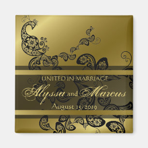 Aimant Économies florales élégantes chics vintages de