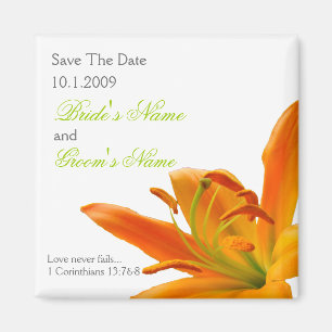 Aimant Économies florales oranges l'aimant 3 de date
