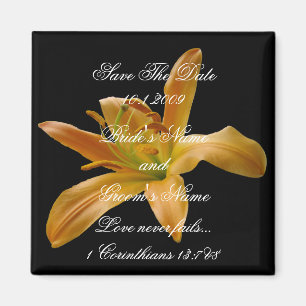 Aimant Économies florales oranges l'aimant de date