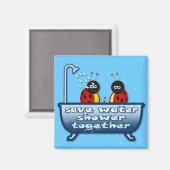 Aimant économiser l'eau, se doucher ensemble (Recto/Verso)