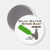 Aimant Économisez de la bière à boire (Recto/Verso)