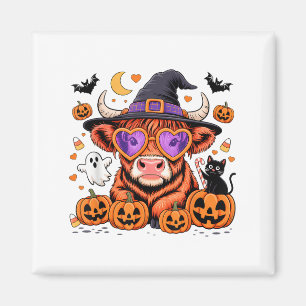 Aimant Écossais Highland Vache fantôme Citrouille Candy H