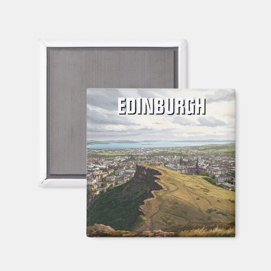 Aimant Écosse Édimbourg Arthurs Siège Voyage (Recto/Verso)