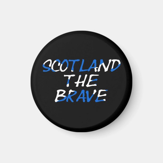 Aimant Ecosse Le Brave superposé sur le drapeau écossais (Devant)