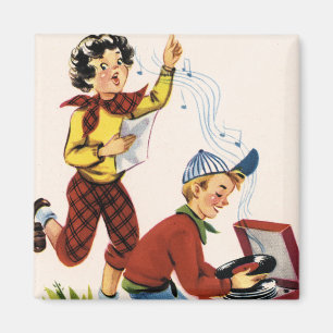 Aimant Écouter des disques d'années '50