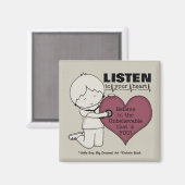 Aimant Écoutez votre coeur (Recto/Verso)