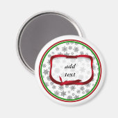 Aimant Écrans de neige avec étiquette de ruban rouge (Recto/Verso)