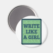 Aimant Écrire comme une fille Peacock (Recto/Verso)