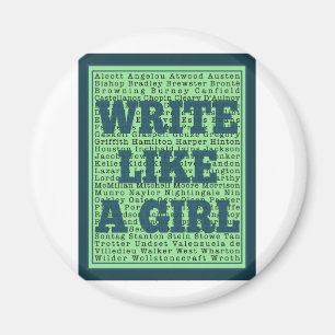 Aimant Écrire comme une fille Peacock