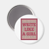 Aimant Écrire comme une jeune fille à lèvres (Recto/Verso)