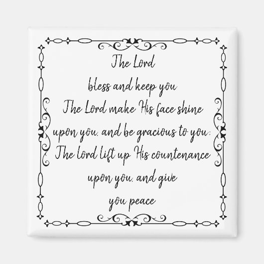 Aimant Écriture biblique Aaron Bénédiction Numb 6:24-26 (Devant)