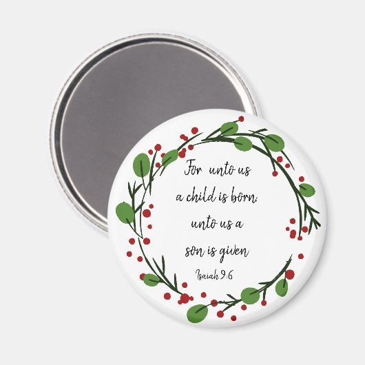 Aimant Écriture chrétienne de Noël Inspiration Verse (Recto/Verso)