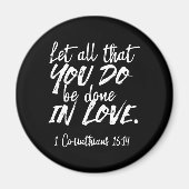 Aimant Écriture d'Amour Inspirationnelle - 1 Corinthiens (Devant)