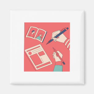 Aimant Écriture d'illustrations d'art numérique expressif