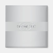 Aimant Écriture élégante de monogramme modifiable | Gris (Devant)