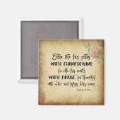 Aimant Écriture Entrez ses portes avec Thanksgiving (Recto/Verso)