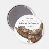 Aimant Écriture inspirante, aquarelle léopard animal (Recto/Verso)