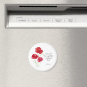 Aimant Écriture, Inspiration, Citation, Fleur, Pavot (In Situ (Lave-vaisselle))