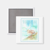 Aimant Écriture, Inspiration, Jean 14:27, Oiseau de plage (Recto/Verso)