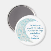Aimant Écriture Psaume 91:4 Refuge Sous Ses Ailes Verse (Recto/Verso)