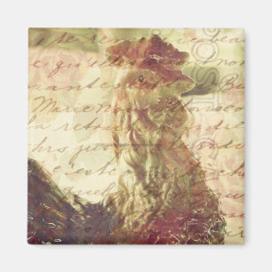 Aimant Écriture vintage de poulet et de main