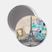 Aimant écritures postmark papillon Paris Effiel Tower (Recto/Verso)