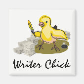 Aimant Écrivain avec papier, plumes et encre (Devant)