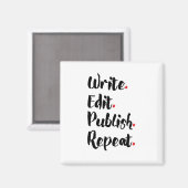 Aimant Écrivez. Modifiez. Publier. Recommencer. (Recto/Verso)