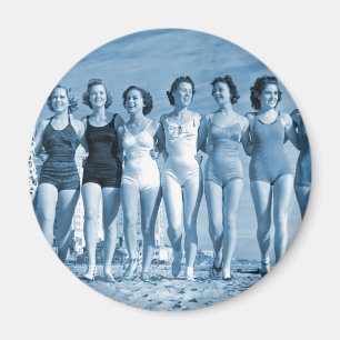 Aimant Écrous surfants de plage de rétro kitsch vintage