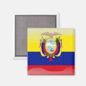 Aimant Ecuadorian glossy flag (Recto/Verso)