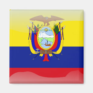Aimant Ecuadorian glossy flag