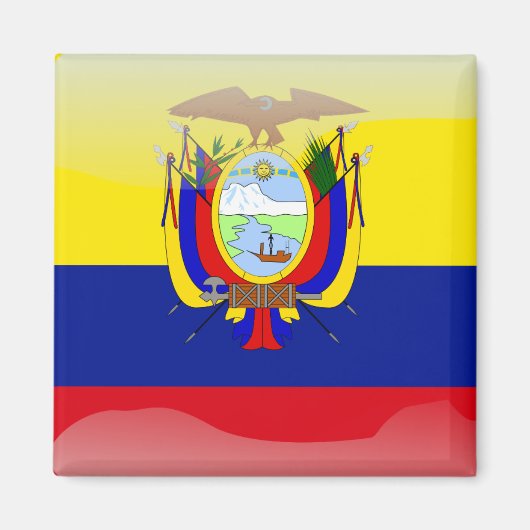 Aimant Ecuadorian glossy flag (Devant)