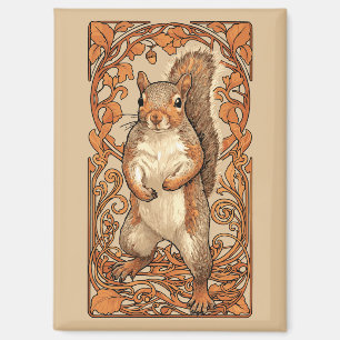 Aimant Écureuil Art Nouveau - amateur d'écureuil drôle
