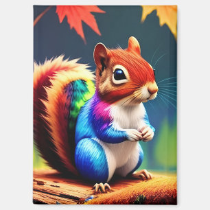 Aimant Écureuil Assis Mignon Coloré
