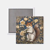 Aimant Écureuil Avec Fleurs Acacia William Morris (Recto/Verso)