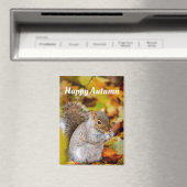 Aimant Écureuil d'Automne Joyeux (In Situ (Lave-vaisselle))