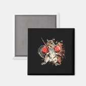 Aimant Écureuil de boxe avec gants de boxe Kickboxing Amu (Recto/Verso)