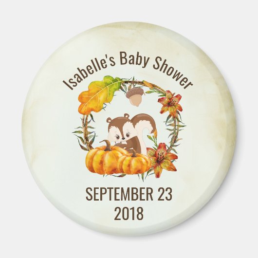 Aimant Écureuil de la couronne florale Automne STD rustiq (Devant)