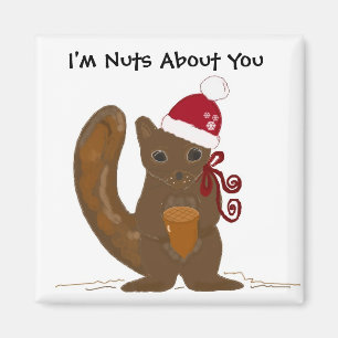 Aimant Écureuil de Noël avec citation mignonne