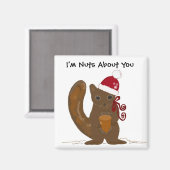 Aimant Écureuil de Noël avec mignon qui dit (Recto/Verso)