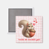 Aimant Écureuil drôle mignon de la Saint-Valentin (Recto/Verso)