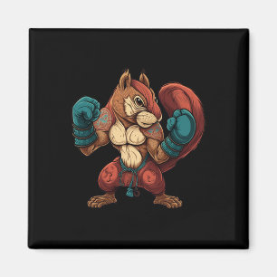 Aimant Écureuil kickboxeur Boxe Gants de boxe Mma Kickbo